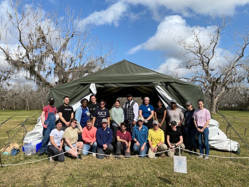Rice University archaeology team of faculty and students