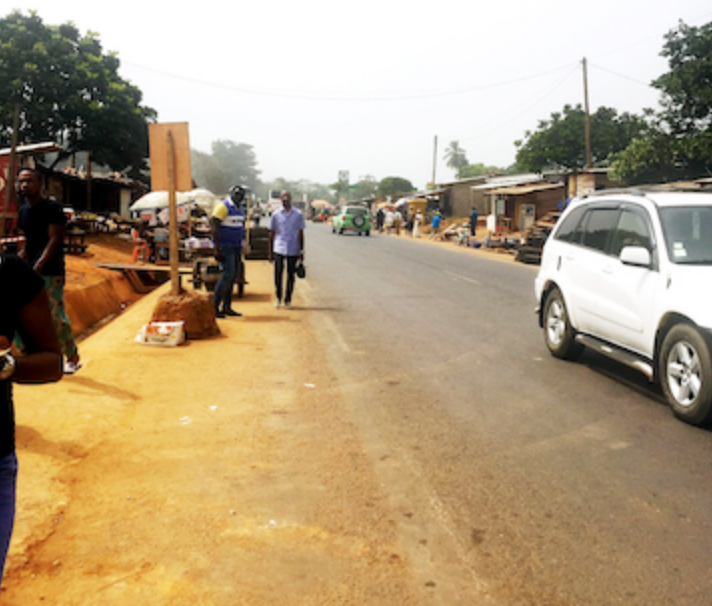 security checkpoint on the way into Yaoundé