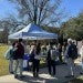 composting tent with lots of people